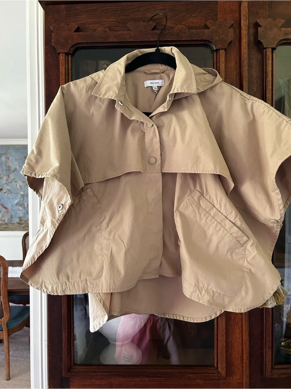 Reiss Bettie Junior Technical Poncho in Camel Sz 4-5 Y